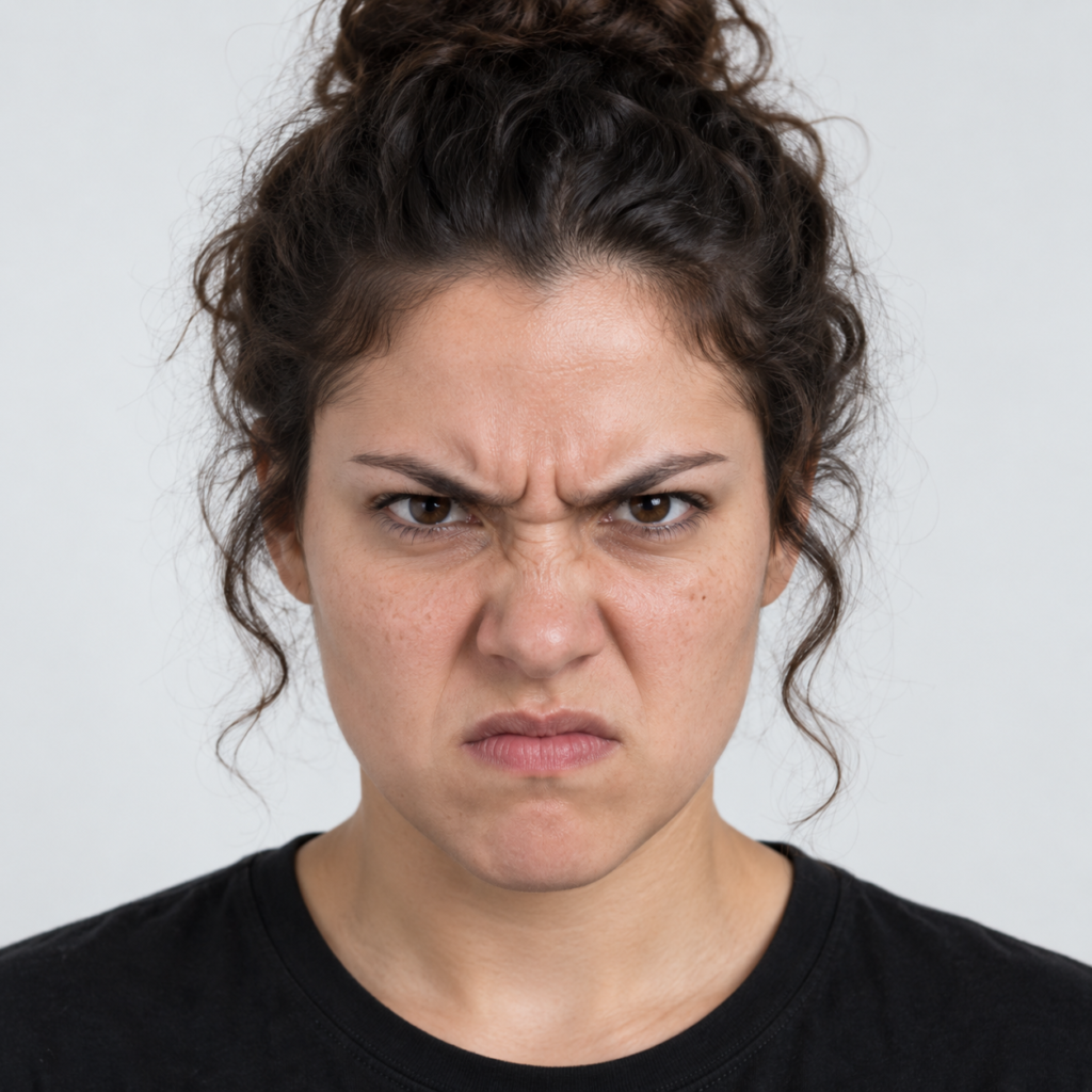 Woman expressing fear