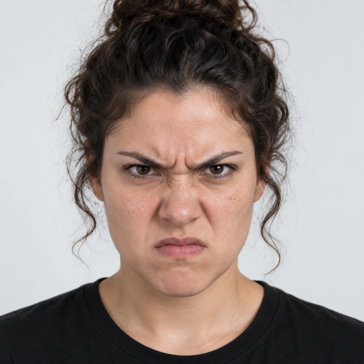 Woman expressing fear